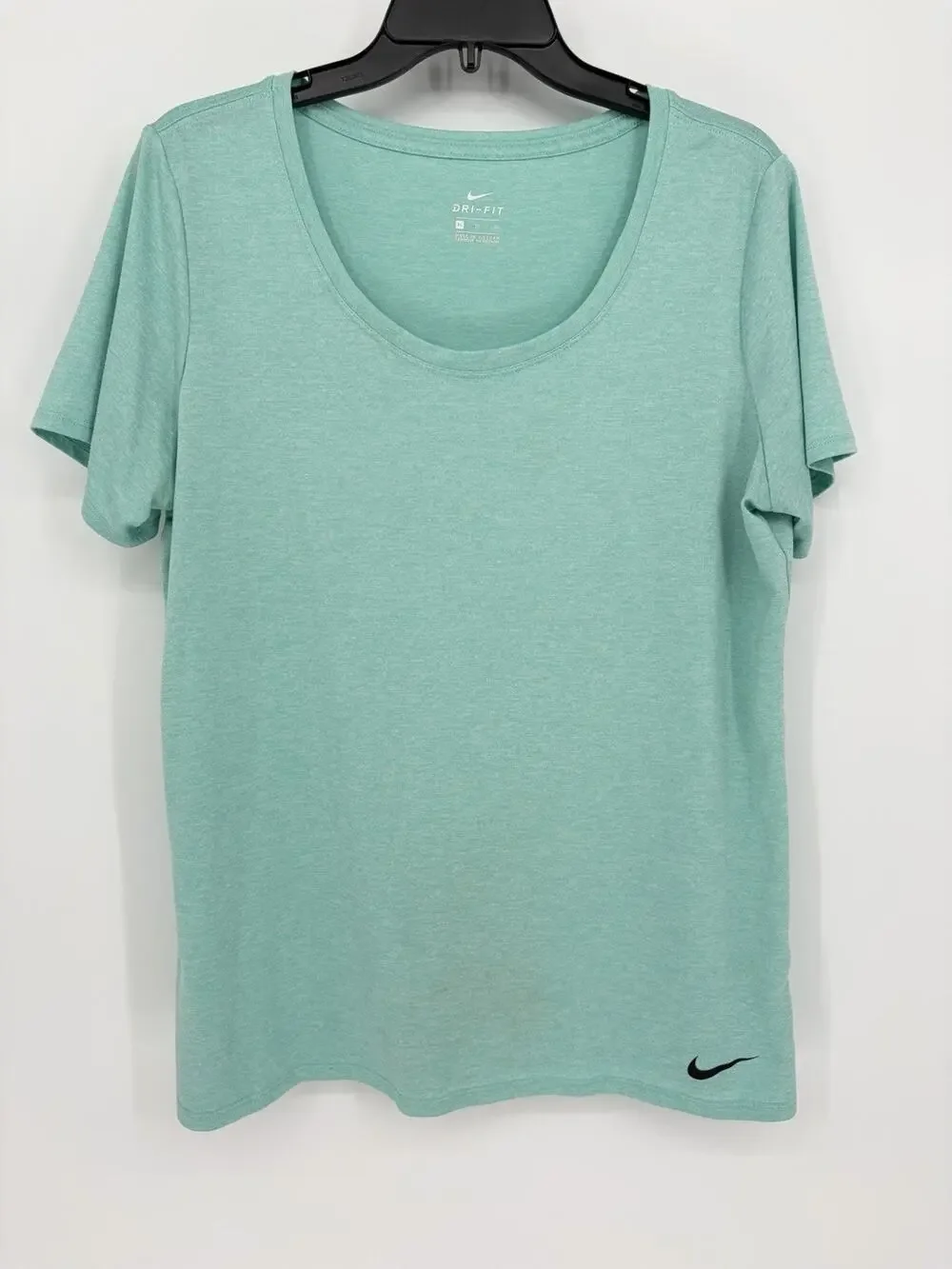 Nike Women's Running Top Shirt Athletic, Scoop Neck, Dri-Fit, XL Blue Aqua